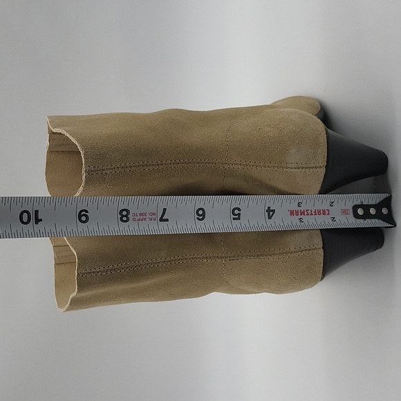 838- Zara Women's Suede Ankle Boots Tan Color Size 6.5 - Picture 5 of 13